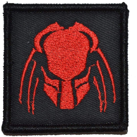 Predator Head - 2x2 Patch in Black w/ Red, alternate view 2