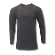 Midweight Henley Cotton Thermal Top, Small Regular