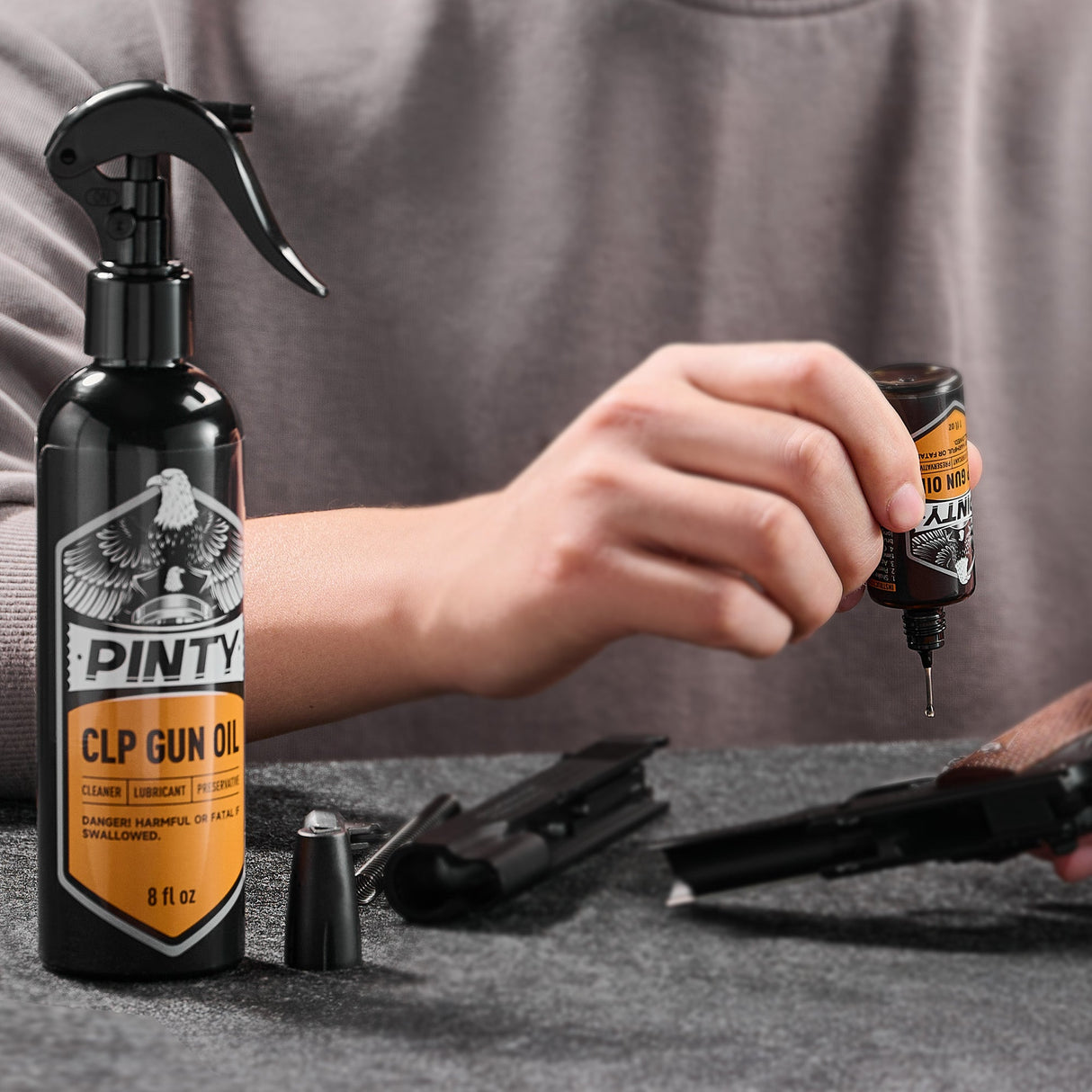 3 in 1 Gun Cleaning Kit with 8 fl oz Fine Mist Sprayer & 1 fl oz Needle Oiler, alternate view 6