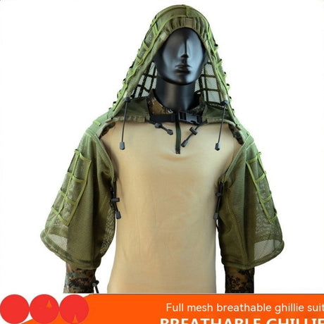 Mesh Breathable Tactical Ghillie Suit in Army Green