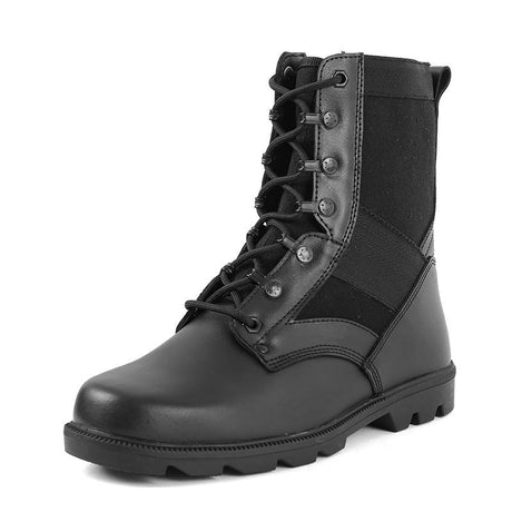Raven Supply Black Leather Men's Combat Boots, Cowhide, 7, alternate view 2