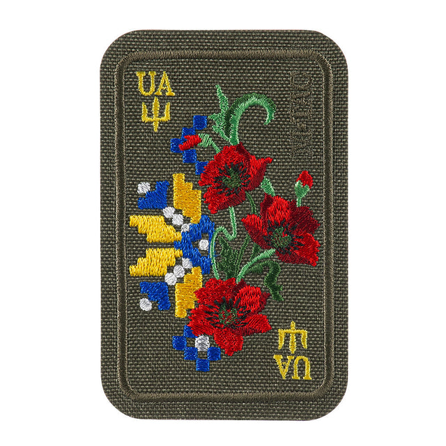 M-Tac Patch Ornament Poppy Embroidery in Black/Red