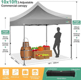 COBIZI 10x10 Pop Up Canopy Tent with 4 sidewalls Commercial Heavy Duty Canopy UPF 50+ All Weather Waterproof Outdoor Canopy