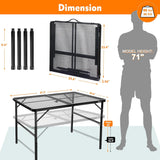 Folding Table, Easy for Storage, Compact Portable Picnic Table for Grill, Outdoor Camping, Garden, Patio, Dining, BBQ,