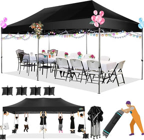 COBIZI 10x20 Heavy Duty Pop up Canopy Tent Easy Up Commercial Outdoor Canopy Wedding Party Tents for Parties All Season Wind