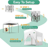 COBIZI 10x10 Pop Up Canopy Tent Heavy Duty with 4 Sidewall, Commercial Outdoor Easy Pop Up Gazebo for Party Wedding All