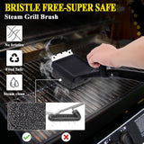 Grill Brush Bristle Free, 4 in 1 Grill Brush for Outdoor Grill with Replaceable Cleaning Head, Extra Long Safe Steam Grill