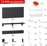 Ultrawall Black Pegboard Wall Organizer, 48X 36 inch for Garage Storage with Hooks, Storage Bins, Tool Panel Organizer, 72pcs