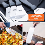 Flat Top Griddle Accessories Set for Blackstone and Camp Chef Griddle - 14 Pieces Set with Griddle Cleaning Kit & Carry Bag!