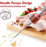 TGE-V 1-oz Plastic BBQ Marinade Injector Kit, Turkey Injector Syringe (3 Stainless Steel Meat Needles + 3 Replacement O