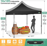 COBIZI 10x10 Pop Up Canopy Tent 10x10 Easy up Canopy, Heavy Duty Outdoor Canopy UPF 50+ All Weather Waterproof Instant Party