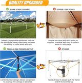 HOTEEL 10x20 Pop up Canopy with 6 Sidewalls, One Push Instant Setup Outdoor Canopy Tent with Reinforce Rod, Weight Bag, for