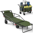 LEVELEVE Heavy Duty Folding Wagon - 2-in-1 Collapsible Cart, 650lb Capacity, All-Terrain Wheels w/Brakes & Side Pockets