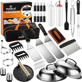 38PCS Griddle Accessories Kit, Professional Grill Tools Set for Outdoor Barbecue, Stainless Steel Griddle Spatula Set with