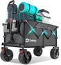 Collapsible Wagon Cart with Big All-Terrain Beach Wheels, Foldable Heavy Duty Wagons with Cup Holders, Utility Carts for