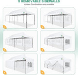 COBIZI 10x30 Pop Up Canopy Tent Heavy Duty with 8 Removable Sidewalls, Commercial Portable Tents for Parties Ez Up Canopy