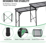 RedSwing Folding Grill Table with Sink and Double Shelf, Multifunctional Portable Grill Stand Table for Outdoor Camping