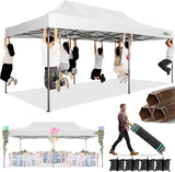 COBIZI 10x20 Pop Up Canopy Heavy Duty Without Sidewalls, Commercial Heavy Duty Pop Up Tent for Parties All Weather