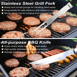 POLIGO 22PCS Heavy Duty BBQ Grill Accessories Set, Non-Slip Grill Tools for Outdoor Grill Set Thicker Stainless Steel Grill