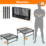 Square Folding Table, Easy for Storage, Compact and Portable Picnic Table for Grill, Outdoor Camping, Garden, Patio, Dining,