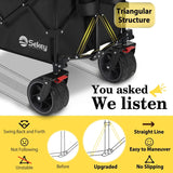 Sekey 48''L Collapsible Foldable Extended Wagon with 440lbs Weight Capacity, Heavy Duty 300L Folding Utility Garden Cart