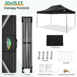 COBIZI 10x15 FT Pop up Canopy Tent,Heavy Duty Easy Up Commercial Outdoor Party Canopy Tents for Wedding Parties All Season