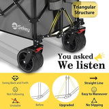 Sekey 48''L Collapsible Foldable Extended Wagon with 440lbs Weight Capacity, Heavy Duty 300L Folding Utility Garden Cart