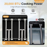 Sophia & William Portable Gas Grill Griddle, Small Propane BBQ grill with Foldable Legs & Wheels for Outdoor Barbecue,