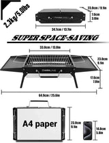 Charmline 14x9inch Foldable Portable Grill Charcoal, Compact Portable Grill for Outdoor Use, Desktop Charcoal Grill, BBQ