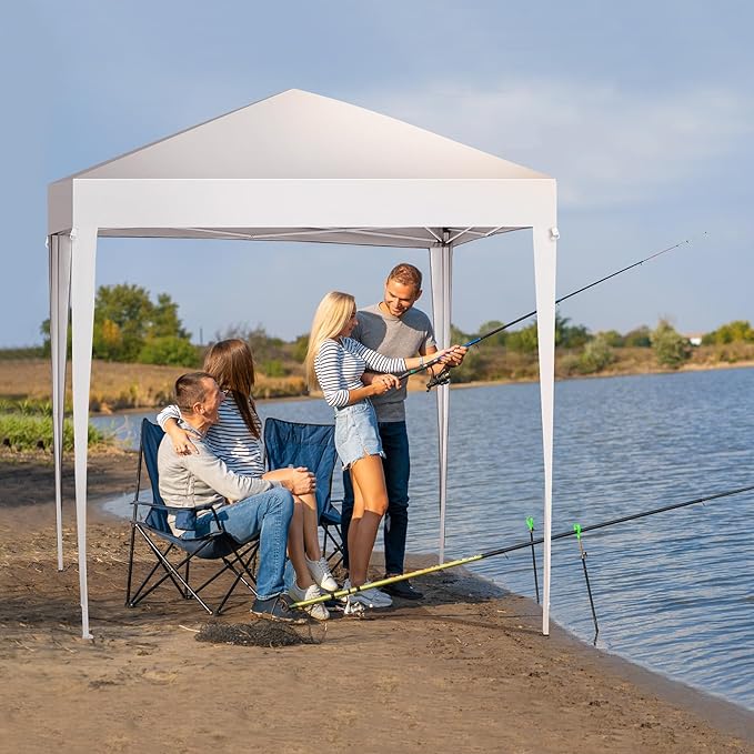 Outvita 6.5x6.5ft Pop Up Canopy Tent, Outdoor Instant Shelter Folding Canopy with 4 Side Walls and Carry Bag for Commercial