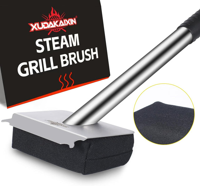 Steam Grill Brush Bristle Free,[Ultra Safe & Efficient] Grill Cleaner for Outdoor Grill,BBQ Replaceable Scraper Cleaning