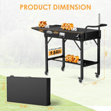 Leteuke Grill Cart for Blackstone Griddle, Portable Outdoor Grill Table, Foldable Cart Table with Wheels for Ninja, Griddle