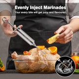 Meat Injector Syringe Kit with 3 Professional Marinade Injector Needles for BBQ Grill Smoker, Turkey and Brisket; 2-oz Large