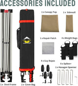 CROWN SHADES 10x10 Pop Up Canopy with 1 Side Wall - Beach Tent with One Push Setup - Outdoor Sun Shade for Events, Parties,