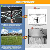 HOTEEL 10x20 Pop up Canopy with 6 Sidewalls, One Push Instant Setup Outdoor Canopy Tent with Reinforce Rod, Weight Bag, for