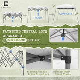 CAPHAUS One-Push Pop Up 8x8 Canopy Tent, Heavy-Duty Commercial Grade with Central Lock, Portable Instant Folding Shelter