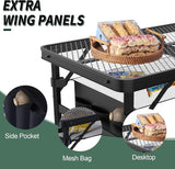 Folding Table, 2x1.3 FT Camping Table with Mesh Desktop,Folding Grill Table with Mesh Bag,Portable Outdoor for