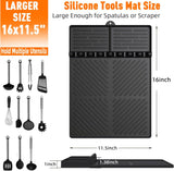 Silicone Grill Mat Compatible with Blackstone, Silicone Griddle Tools with Drip Pad, Spatula Mat for Outdoor Grill Kitchen
