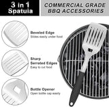 Grill Tools BBQ Accessories Set of 2, 15.8'' Heavy Duty Stainless Steel Grill Utensils with Grill Spatula and Fork, Full