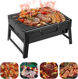 Charcoal Grill, Portable Folding Barbecue Grill BBQ Grill Desk Tabletop Outdoor Stainless Steel Camping Grill for Picnic