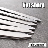 22-Inch Long Flat BBQ Skewers, HONSHEN 3/8 Inch Heavy Duty Stainless Steel Wide Blade with hardwood Handle barbecue skewers