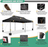 COBIZI 10x20 Pop Up Canopy Heavy Duty with 6 Sidewalls, Commercial Heavy Duty Pop Up Tent for Parties All Weather Waterproof