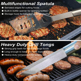 POLIGO 22PCS Heavy Duty BBQ Grill Accessories Set, Non-Slip Grill Tools for Outdoor Grill Set Thicker Stainless Steel Grill