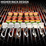 Kabob Skewers Stainless Steel Long BBQ Barbecue Skewers, Flat Metal Kebob Sticks Wide Reusable Grilling Skewers for Meat