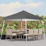 10x10 Pop Up Canopy, 300D Silver Coated Grey Fabric Outdoor Gazebo, Beach Tent Slant Legs with Storage Bag,Easy Up Sun Shade