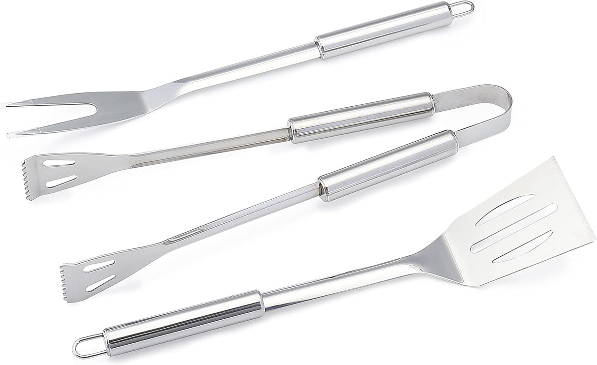 Amazon Basics 4-Piece Stainless Steel Barbeque Grilling Tool Set with Carry Bag, alternate view 4
