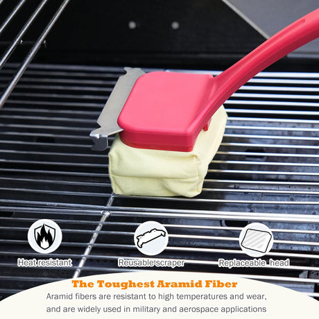 Grill Brush for Outdoor Grill, Bristle Free Steam Grill Brush with Scraper, BBQ Grilling Accessories BBQ Brush Non Metal