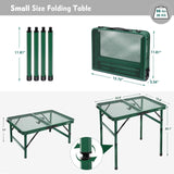 Small Folding Table, Easy for Storage, Compact and Portable Picnic Table for Grill, Outdoor Camping, Garden, Patio, Dining,