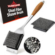 Grill Brush Bristle Free,Unique Steel Fibers Pad [Safe & Efficient] Perfect for Any Grill/Flat Tops Griddles - with 1