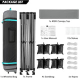 COBIZI 10x20 Heavy Duty Pop up Canopy Tent Easy Up Commercial Outdoor Canopy Wedding Party Tents for Parties All Season Wind